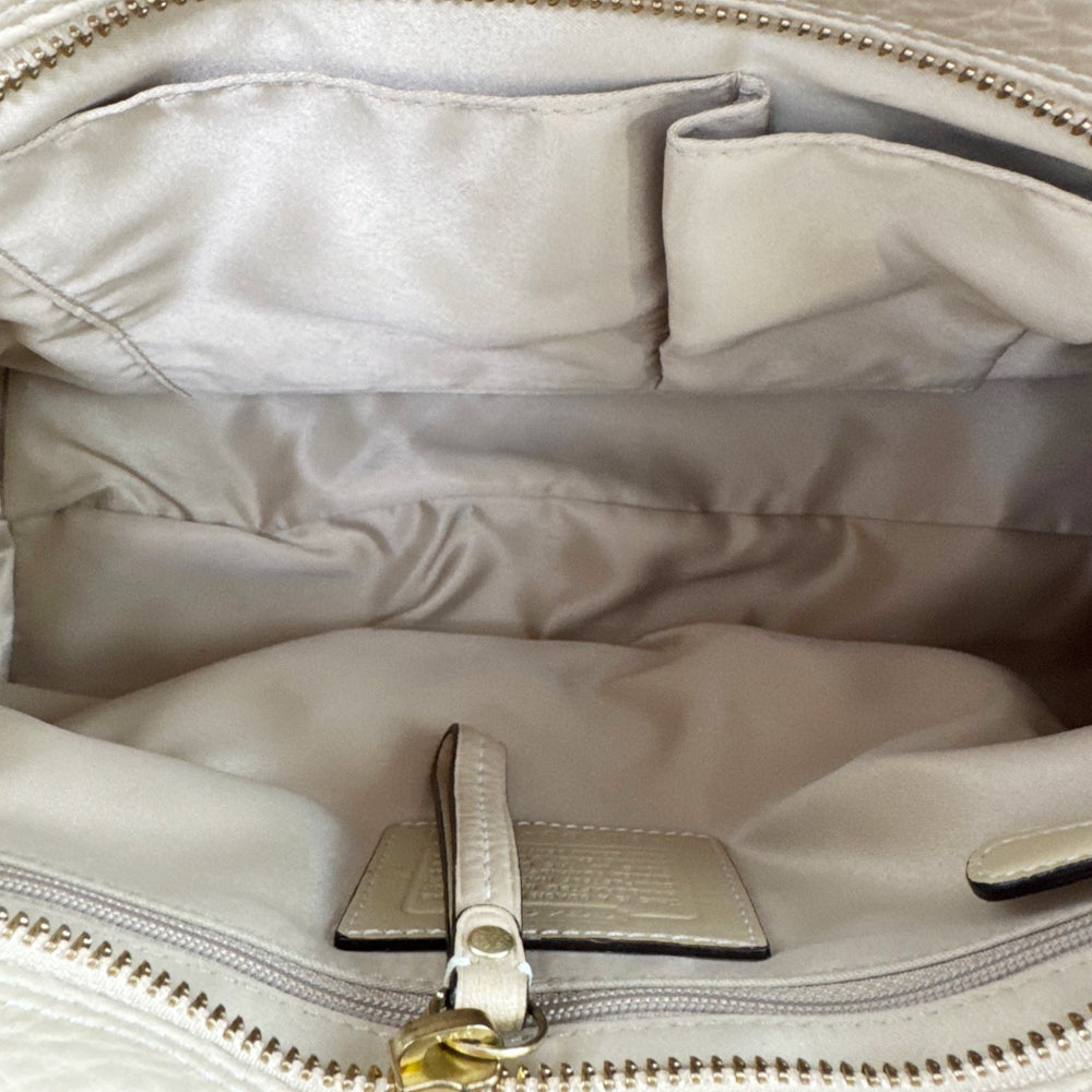 COACH Cream Leather Hampton Tote Shoulder Bag LHQ2274