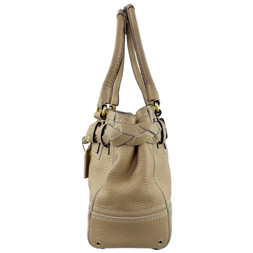 COACH Cream Leather Hampton Tote Shoulder Bag LHQ2274