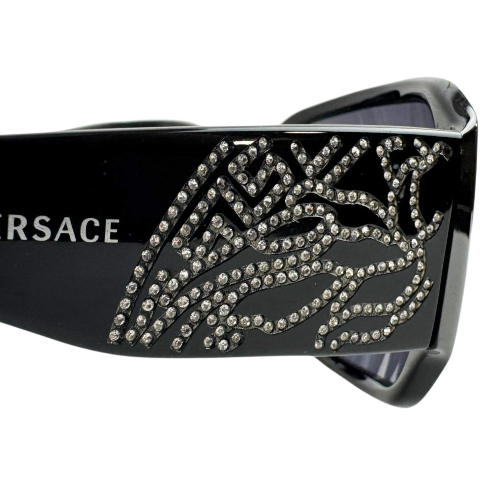 VERSACE Black Crystal Logo Sunglasses LHQ2279