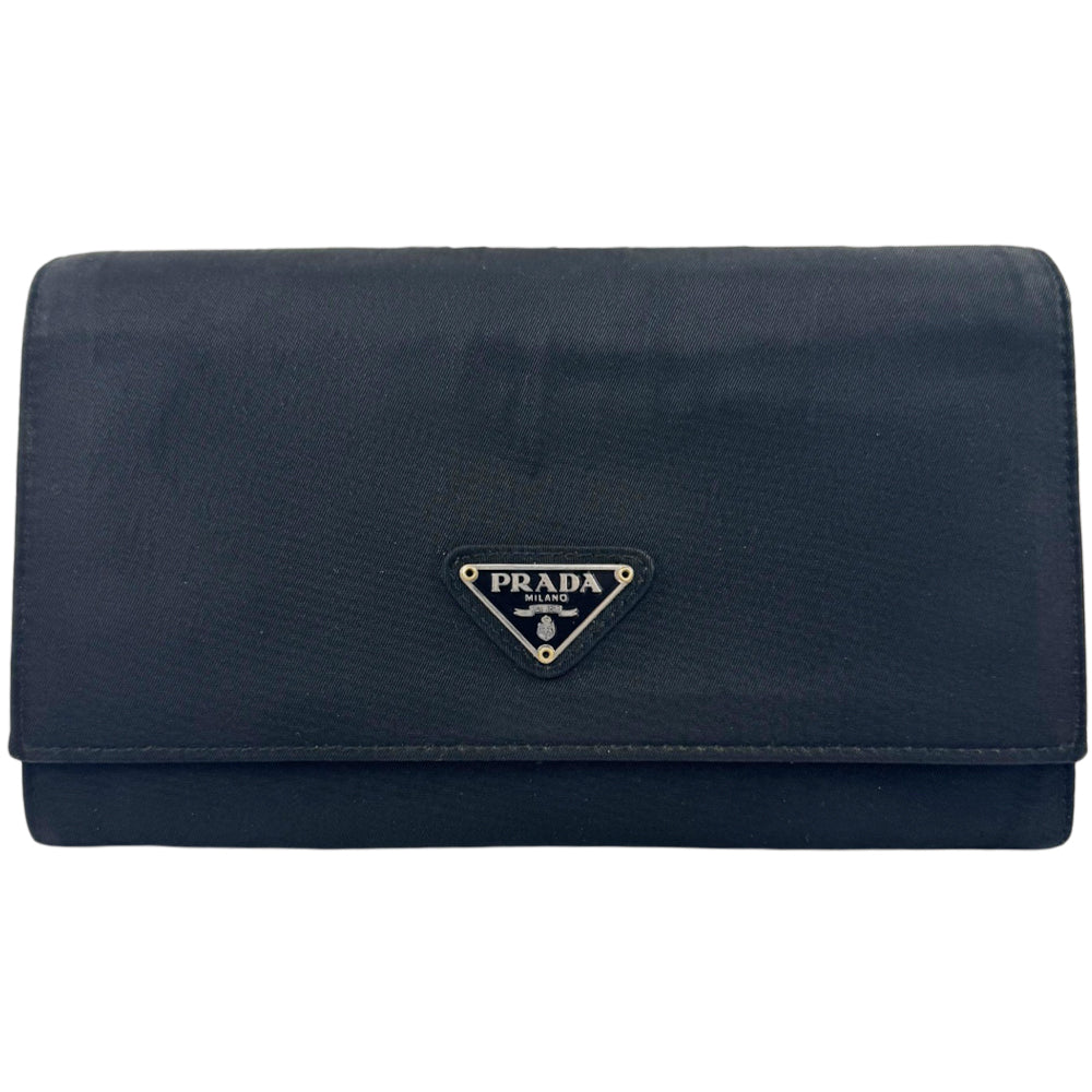 PRADA Nylon Black Wallet Purse LHQ2280