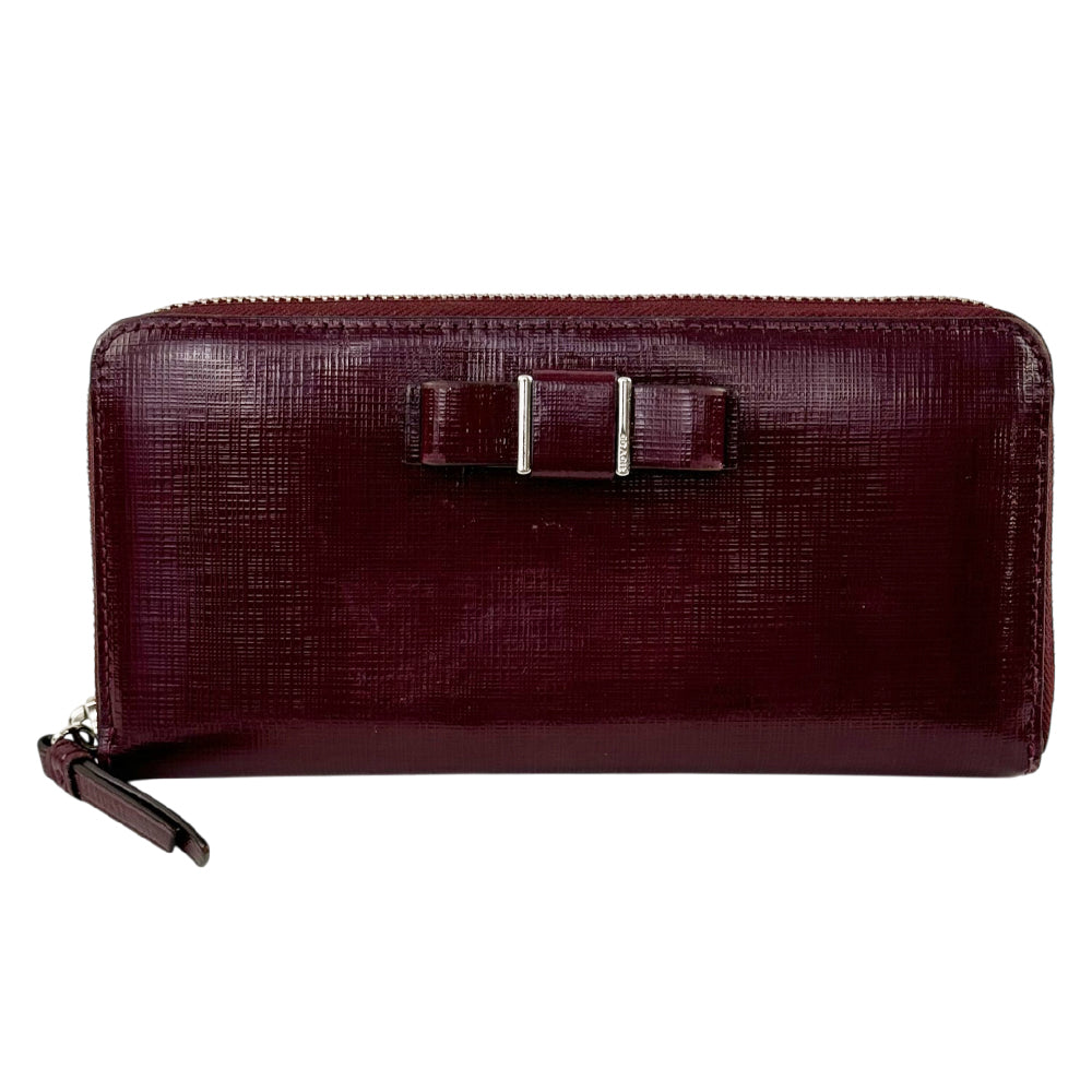 COACH Burgundy Patent Leather Bow Purse LHQ2282