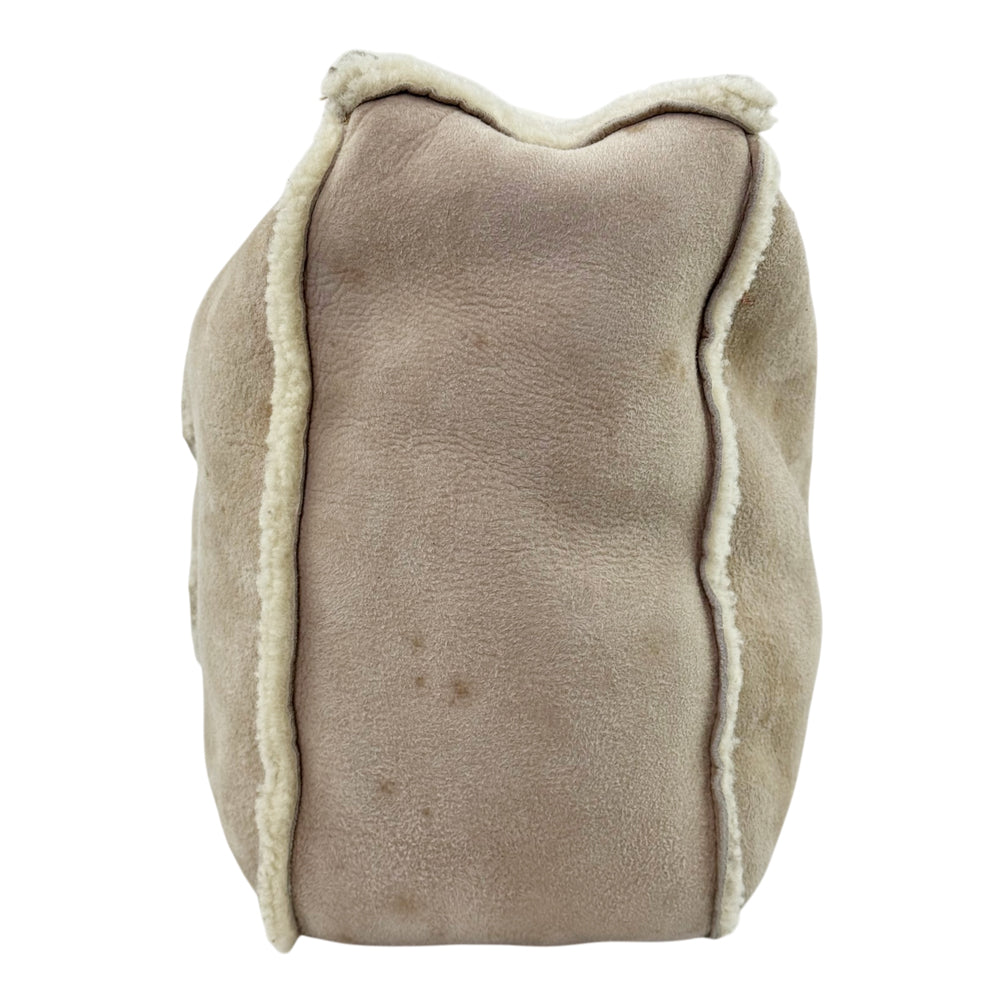 CHANEL Shearling Beige CC Hobo Shoulder Bag LHQ2284