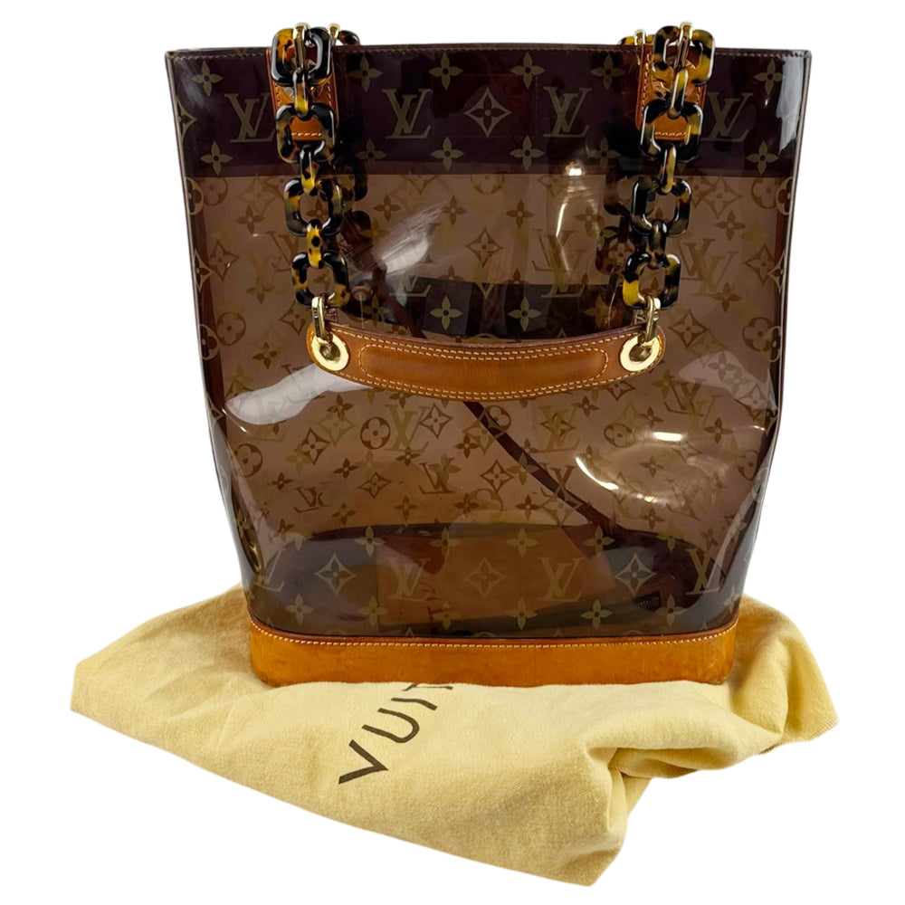 LOUIS VUITTON Amber Sac Cabas MM Monogram Vinyl Tote Bag LHQ2286