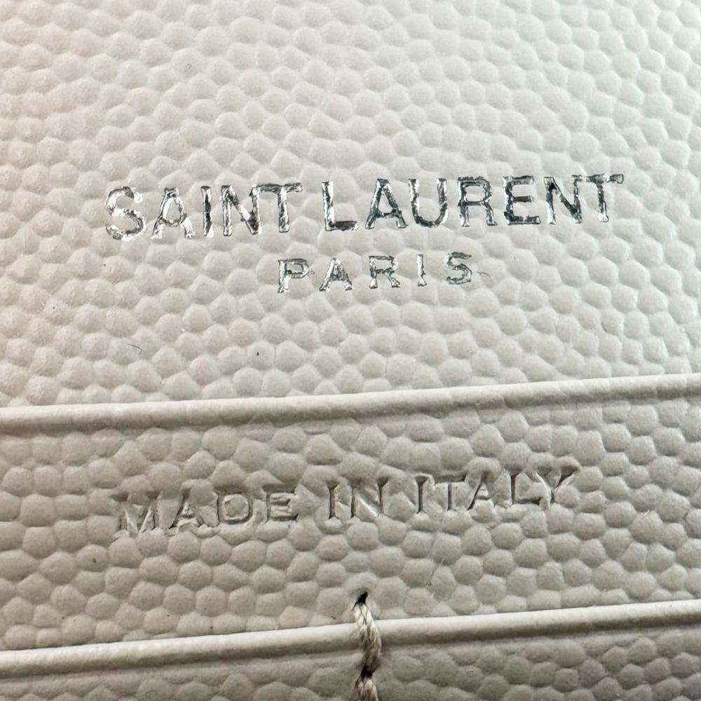 YVES SAINT LAURENT YSL White Leather Cassandre Shoulder Bag LHQ2287