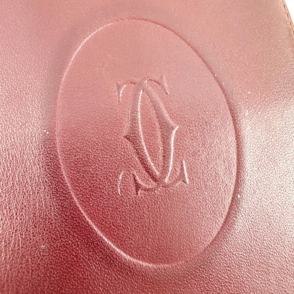 CARTIER Must Line Burgundy Leather Long Purse Wallet LHQ2297