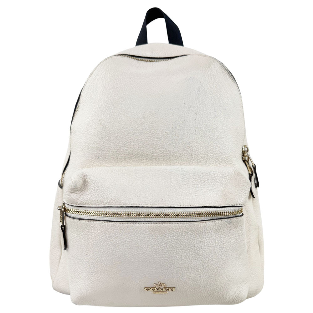 COACH Cream Leather Charlie Backpack LHQ2300