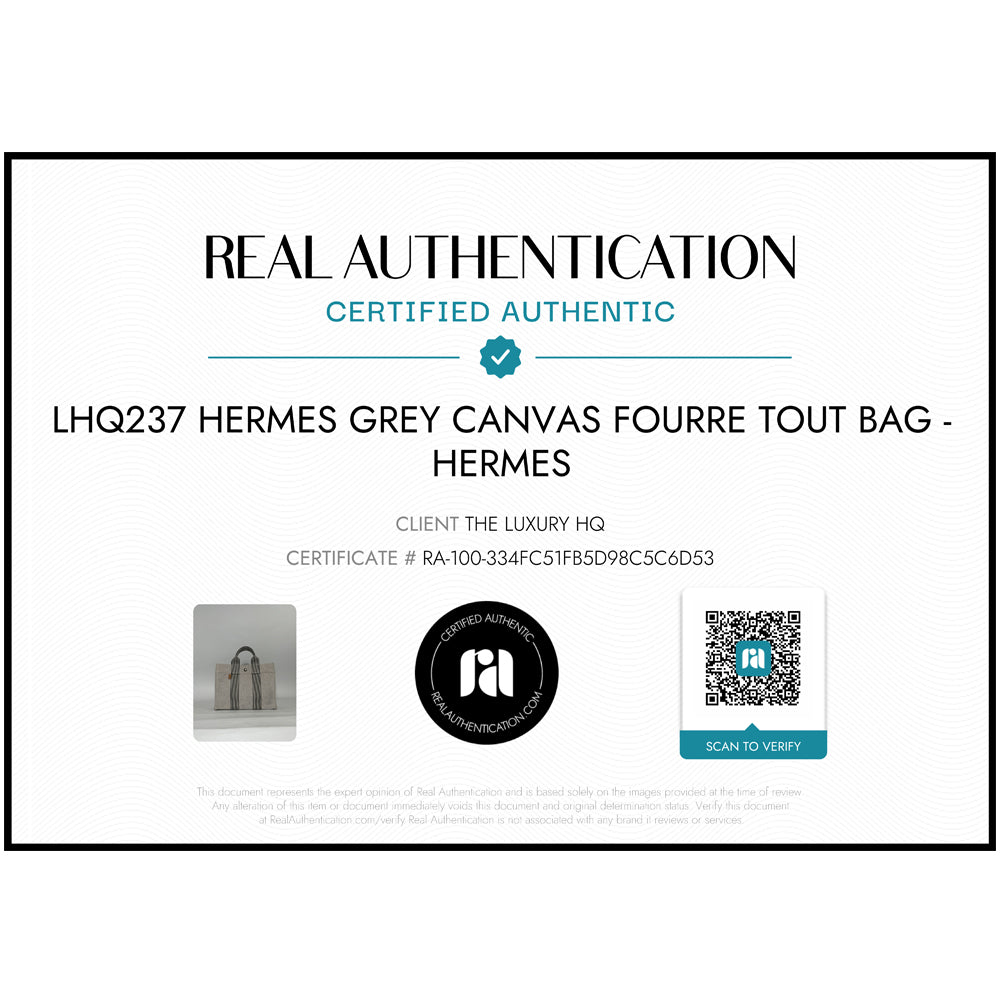 HERMES Fourre-Tout Grey Tote Bag LHQ237