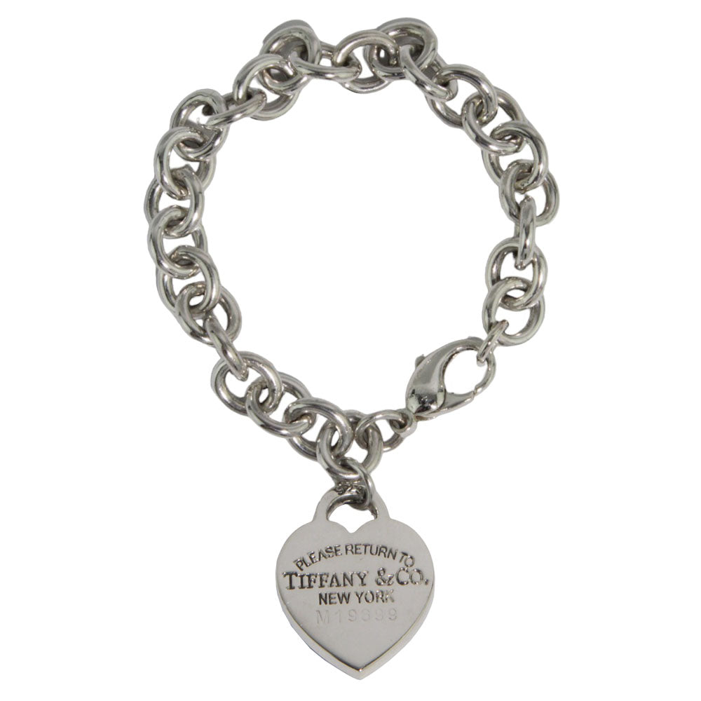 TIFFANY & Co. Heart Return To Silver Bracelet LHQ239