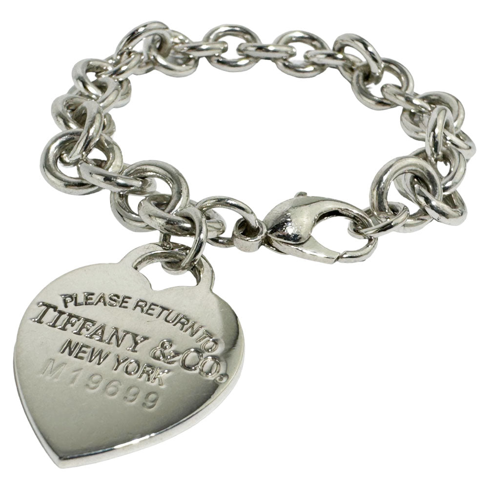 TIFFANY & Co. Heart Return To Silver Bracelet LHQ239