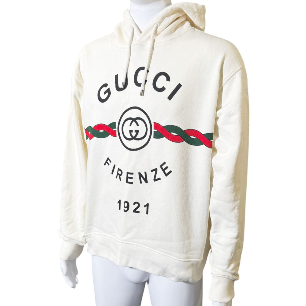 GUCCI White Firenze 1921 Pullover Hoodie Size S LHQ2397