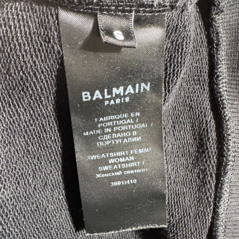 BALMAIN Black Logo Jumper Size S LHQ2398