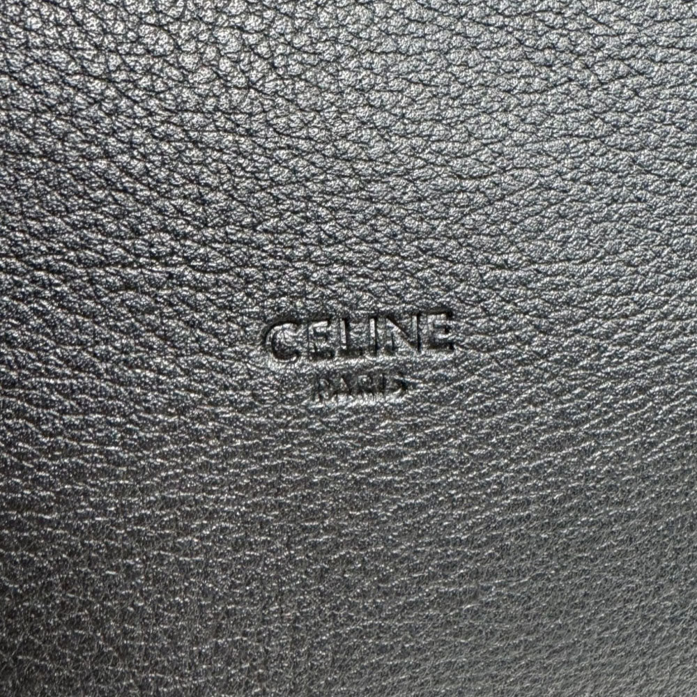 CELINE Medium Cabas Malaquais Black Leather Tote Shoulder Bag LHQ2404