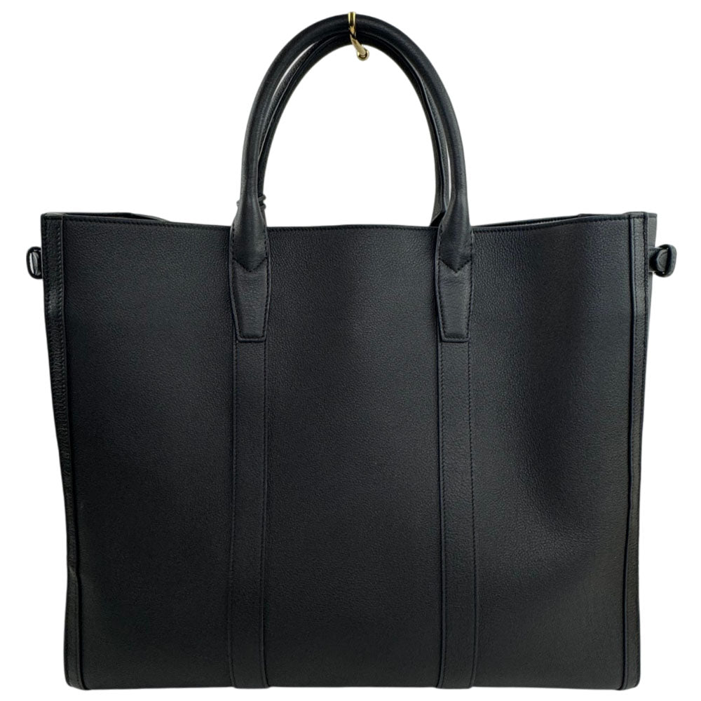 CELINE Medium Cabas Malaquais Black Leather Tote Shoulder Bag LHQ2404