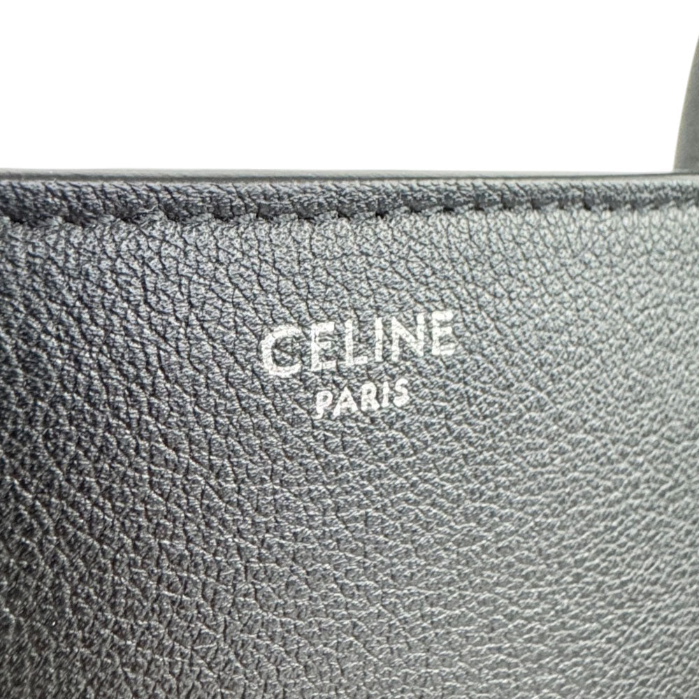 CELINE Medium Cabas Malaquais Black Leather Tote Shoulder Bag LHQ2404