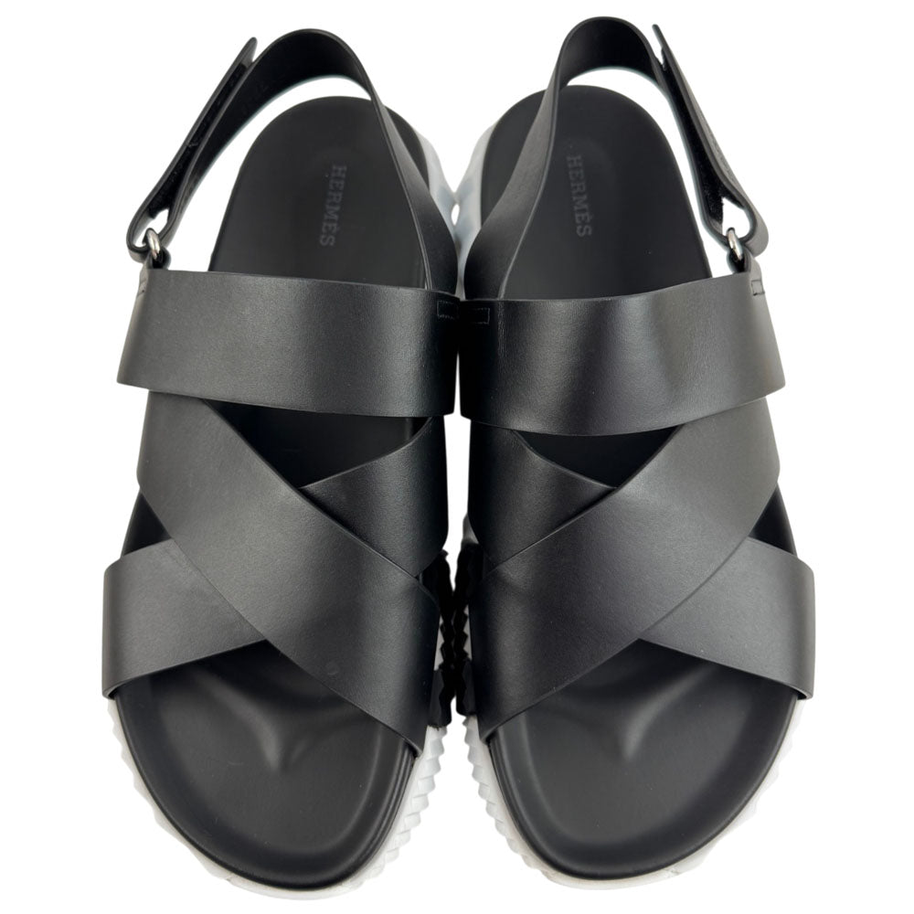 HERMES Electric Black Sandals Size 9 UK LHQ2405