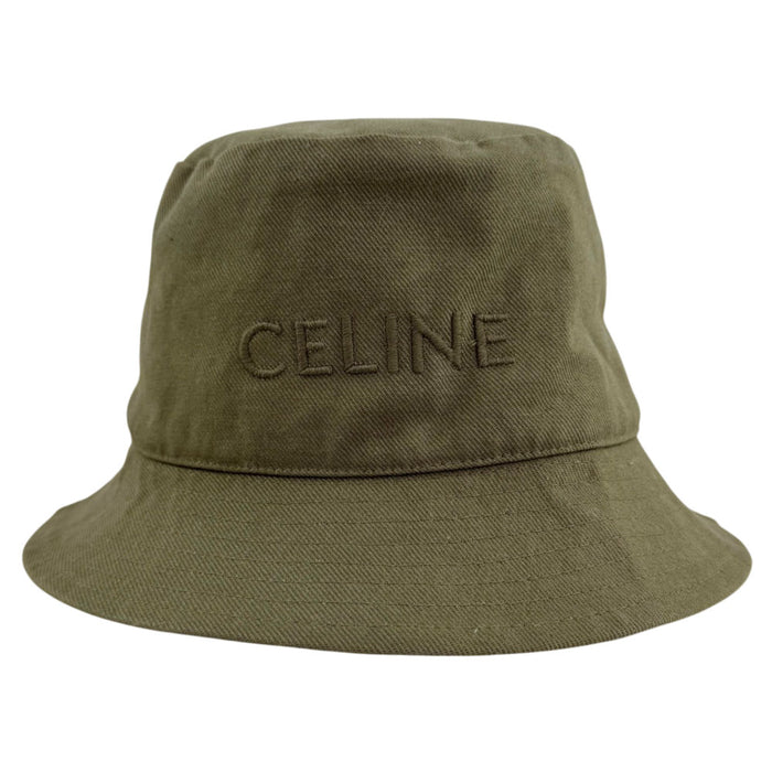 CELINE Green Canvas Bucket Hat Size M LHQ2408