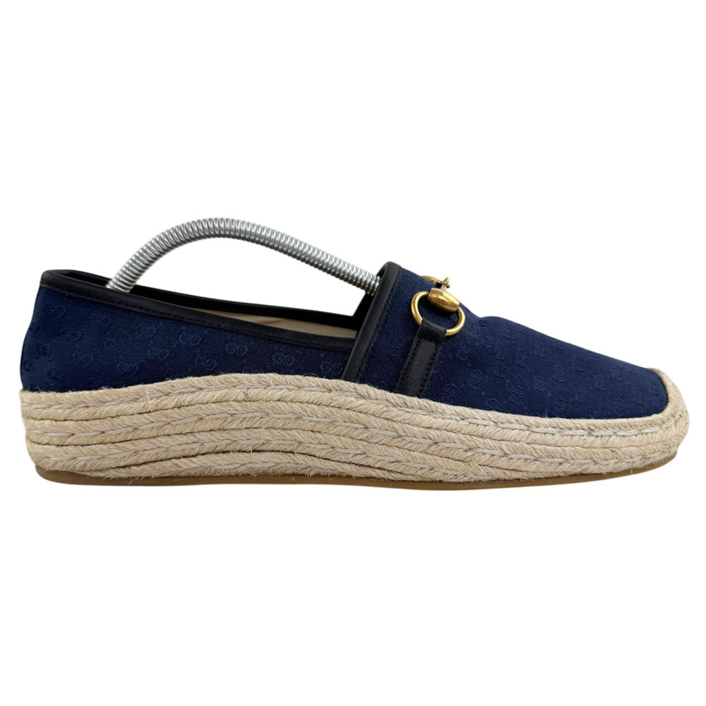 GUCCI GG Navy HorseBit Espadrilles Size 9 UK LHQ2412