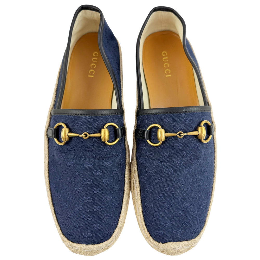 GUCCI GG Navy HorseBit Espadrilles Size 9 UK LHQ2412