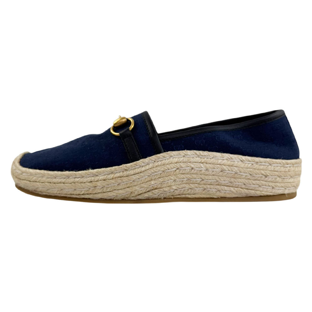 GUCCI GG Navy HorseBit Espadrilles Size 9 UK LHQ2412