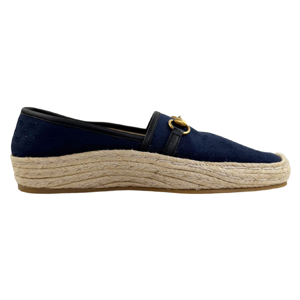 GUCCI GG Navy HorseBit Espadrilles Size 9 UK LHQ2412