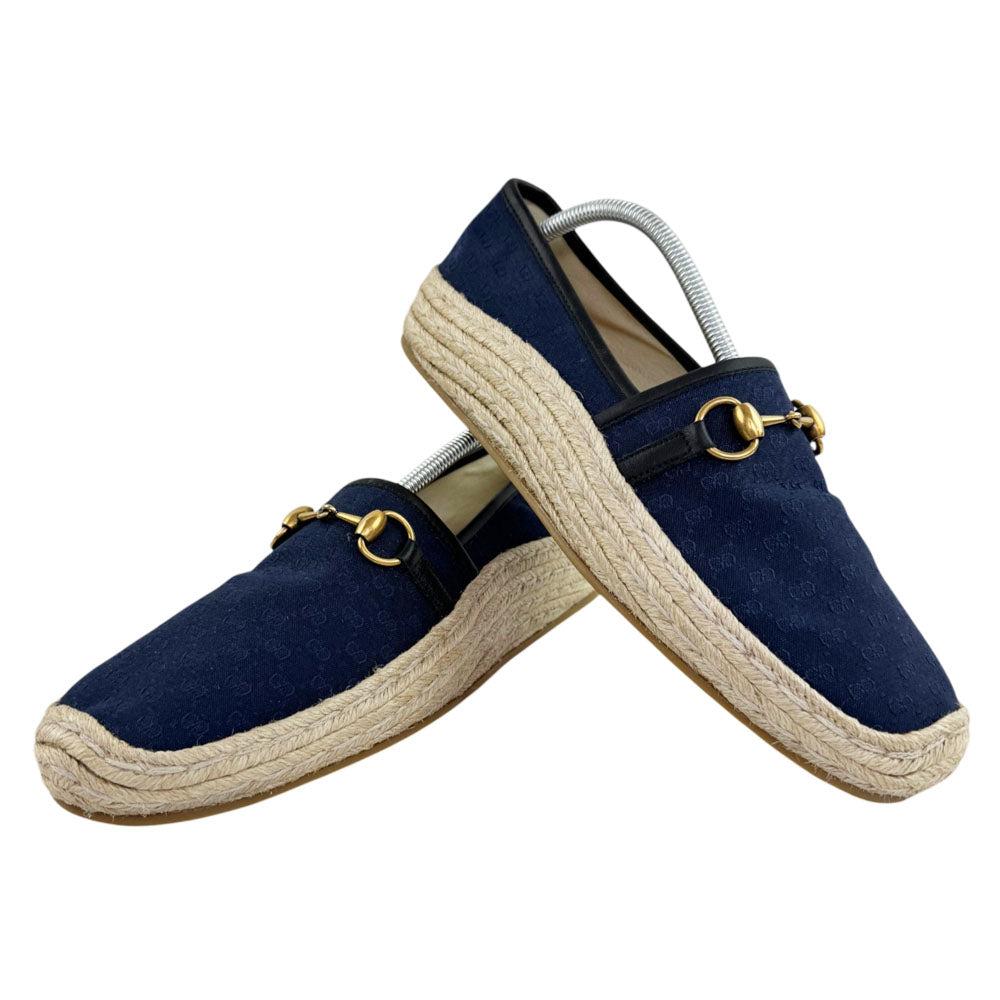 GUCCI GG Navy HorseBit Espadrilles Size 9 UK LHQ2412