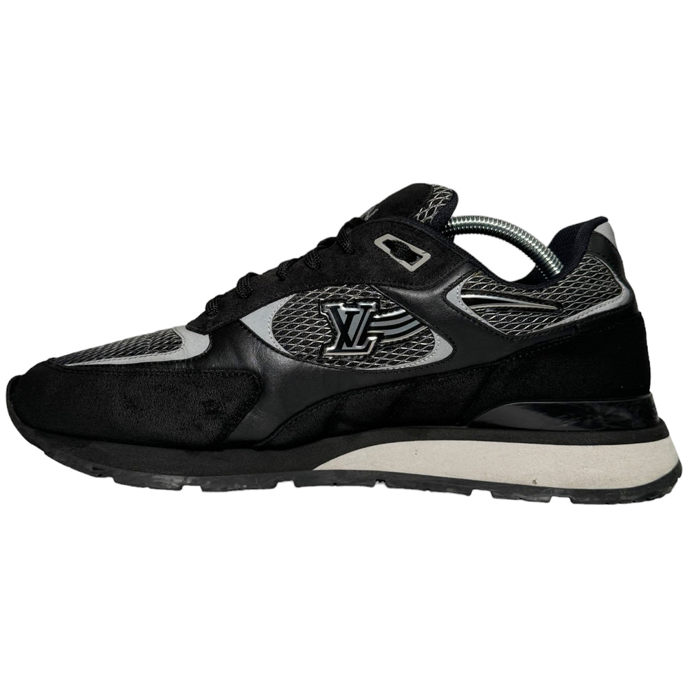 LOUIS VUITTON Run Away - Scarpe da ginnastica nere in pelle scamosciata grigia misura 8,5 UK LHQ244