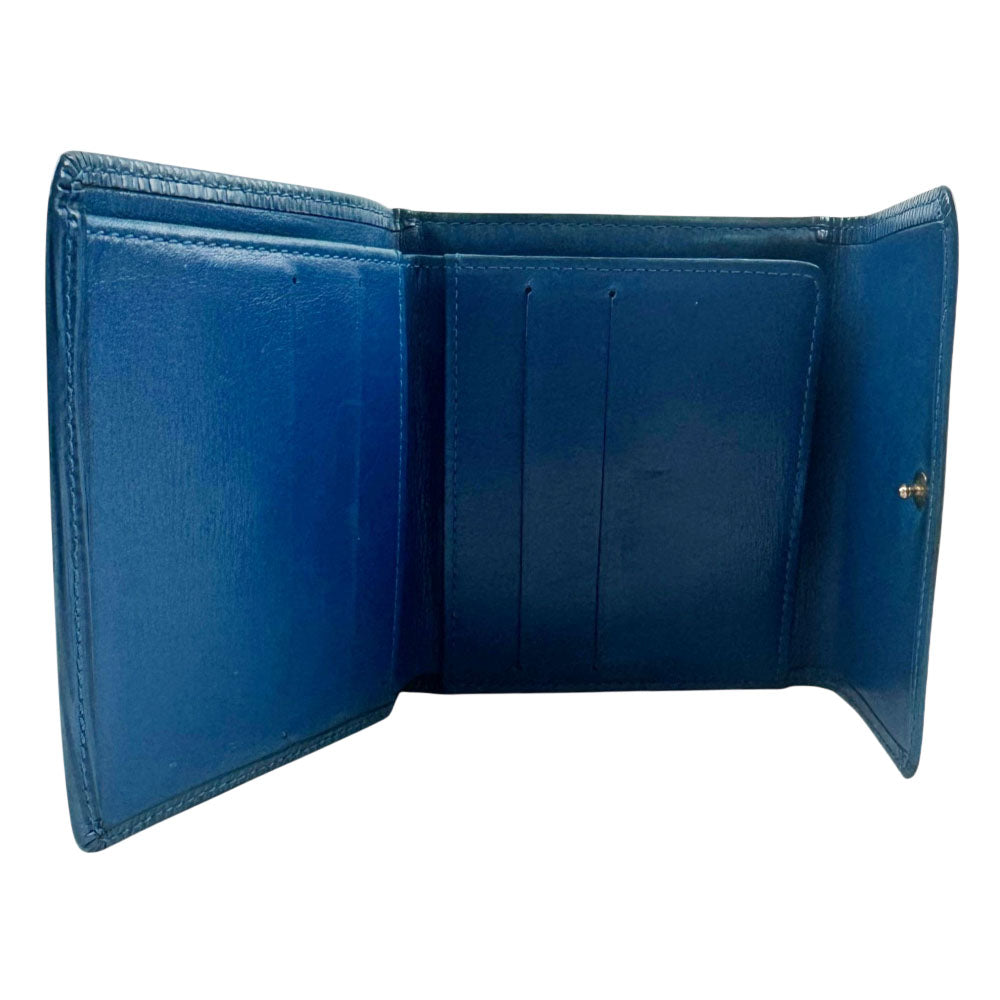LOUIS VUITTON Epi Blue Tri-Fold Wallet LHQ2456