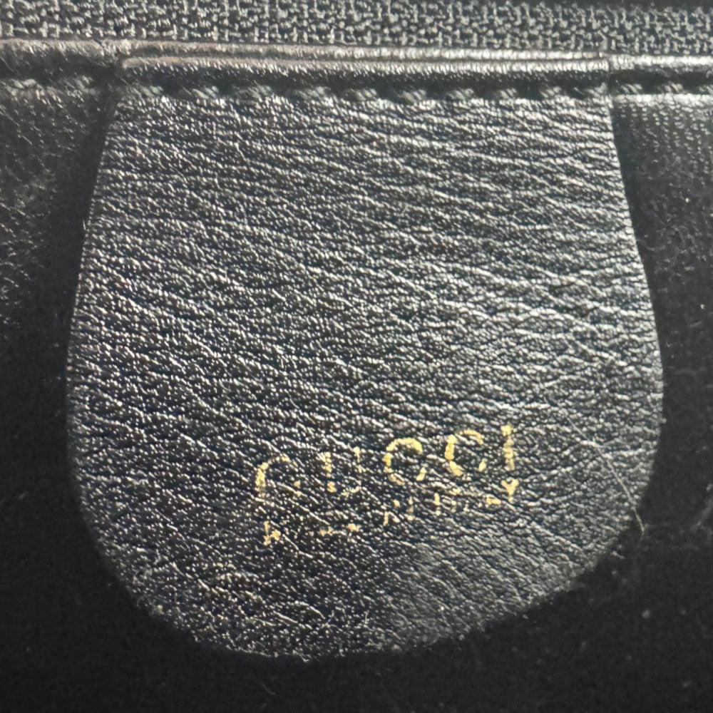 GUCCI Bamboo Black Leather Handbag LHQ2458