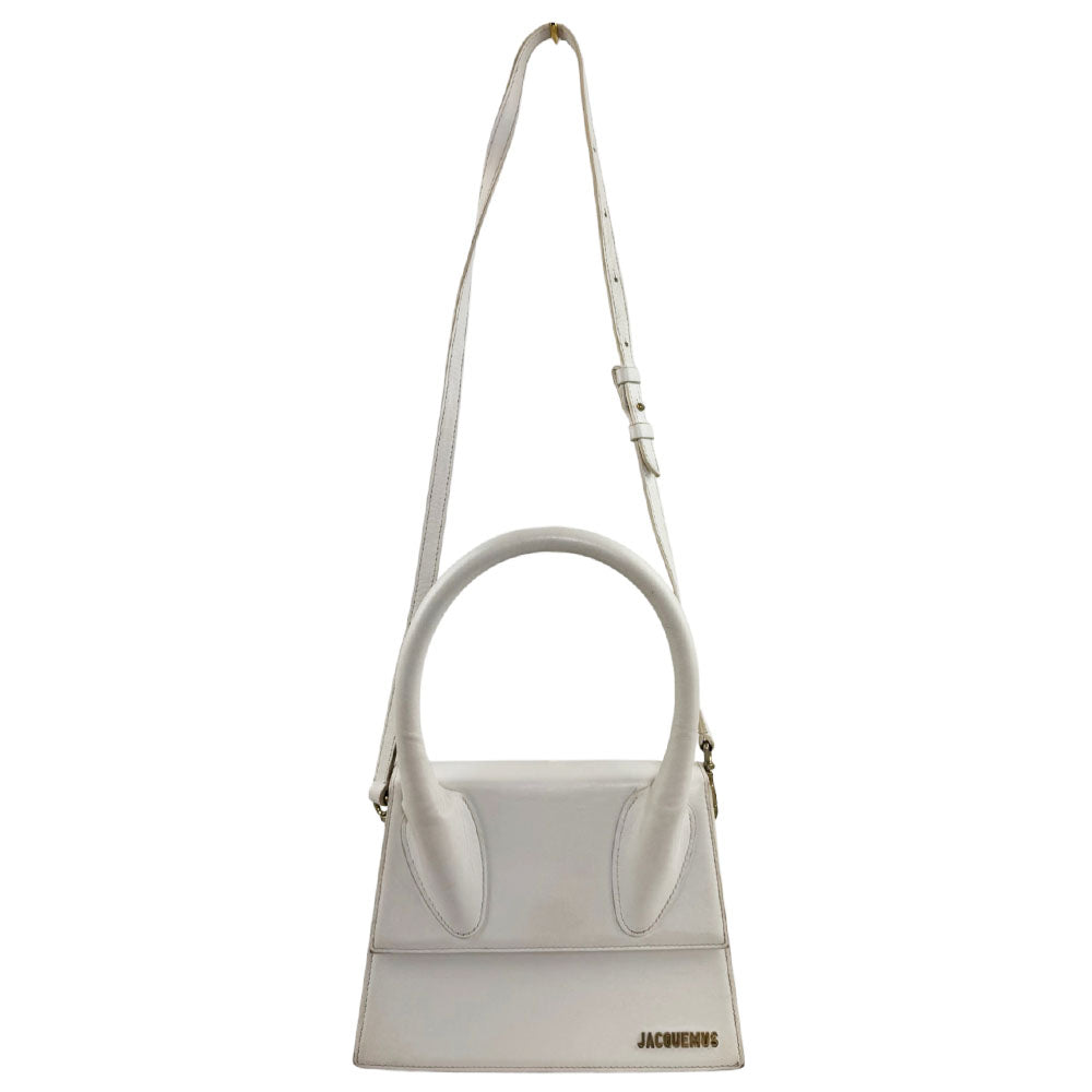 JACQUEMUS Le Chiquito White Leather Shoulder Bag LHQ2461