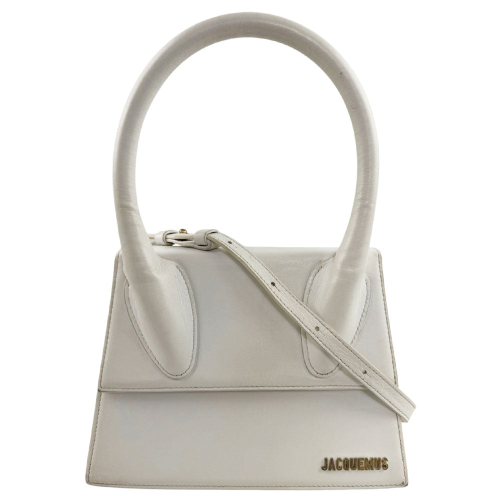 JACQUEMUS Le Chiquito White Leather Shoulder Bag LHQ2461