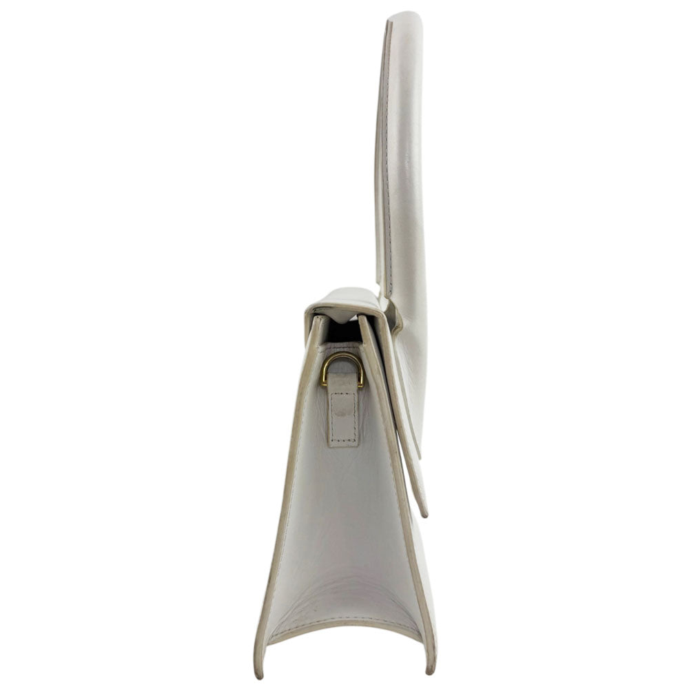 JACQUEMUS Le Chiquito White Leather Shoulder Bag LHQ2461