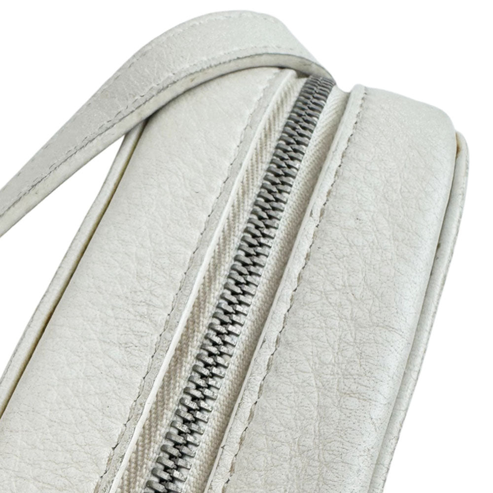 BALENCIAGA White Leather Camera Shoulder Bag LHQ2462