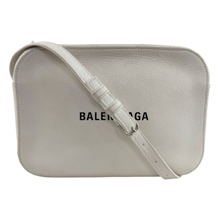 BALENCIAGA White Leather Camera Shoulder Bag LHQ2462