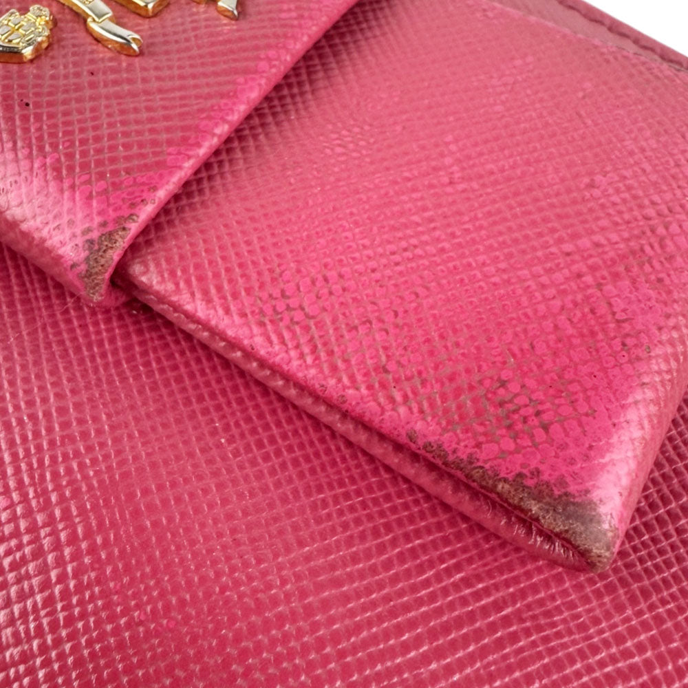 PRADA Pink Saffiano Leather Purse LHQ2473