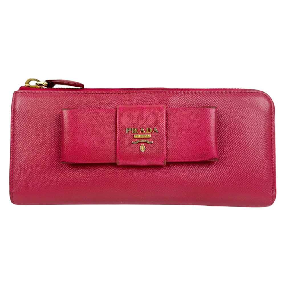 PRADA Pink Saffiano Leather Purse LHQ2473