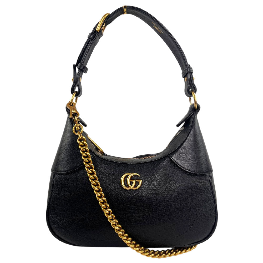 GUCCI Black Leather Aphrodite Shoulder Crossbody Bag LHQ2486