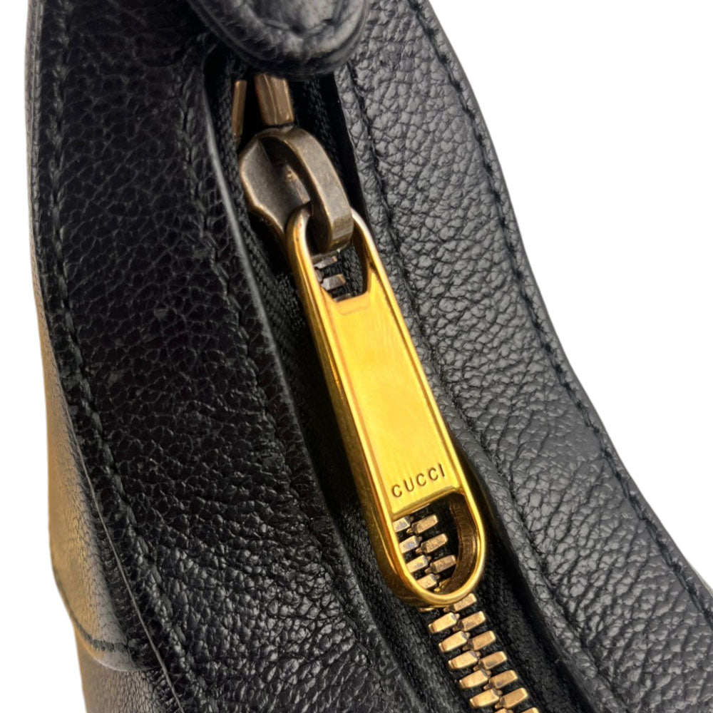 GUCCI Black Leather Aphrodite Shoulder Crossbody Bag LHQ2486