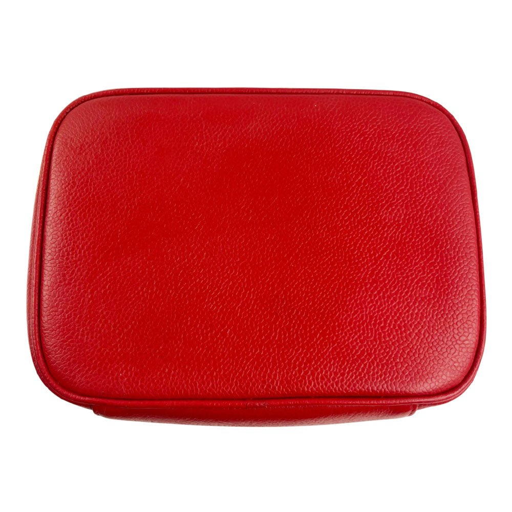 CHANEL Red Caviar Leather Vanity Case LHQ2489
