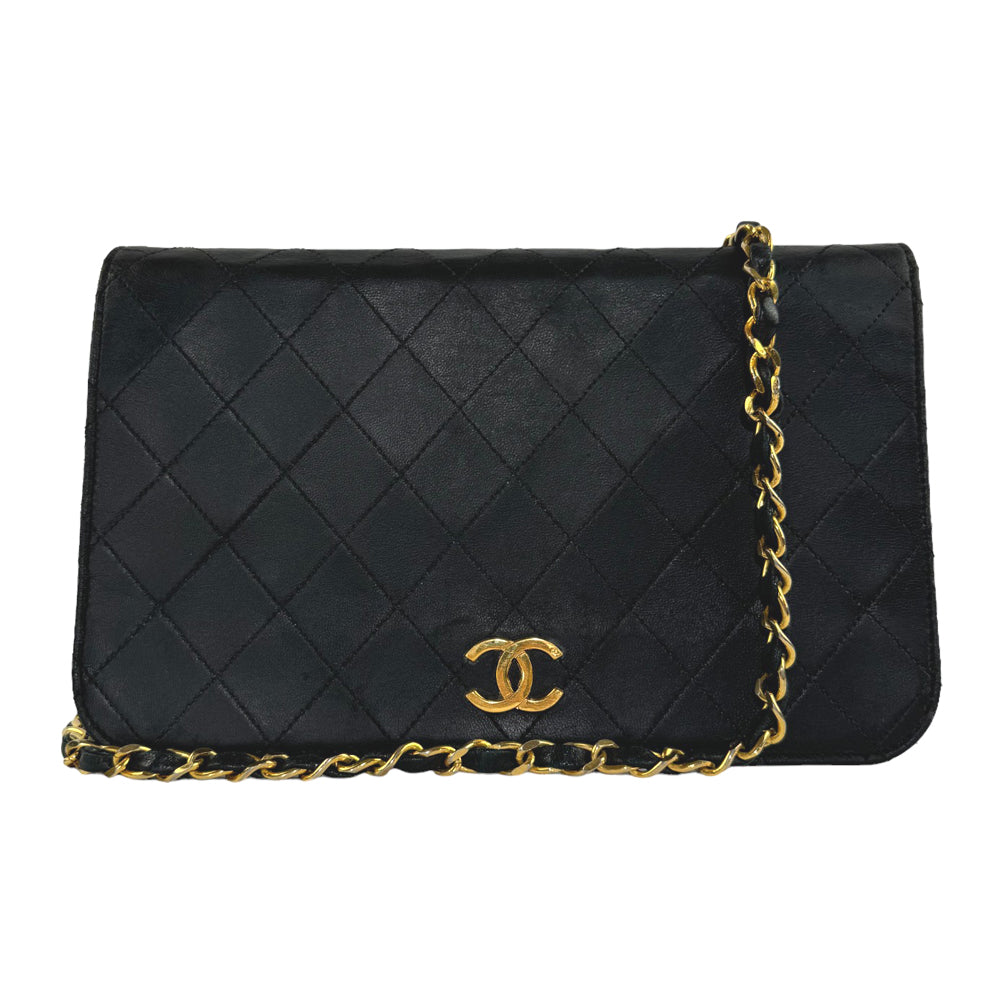 CHANEL Matelasse Schwarze Umhängetasche LHQ252