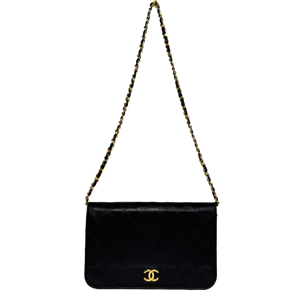 CHANEL Matelasse Schwarze Umhängetasche LHQ252