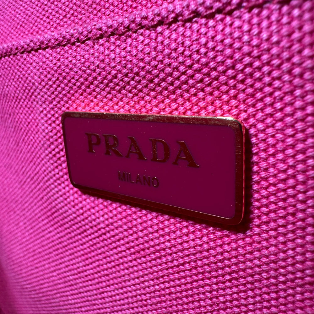 PRADA Canapa Tote Rosa Canvas Tasche LHQ253