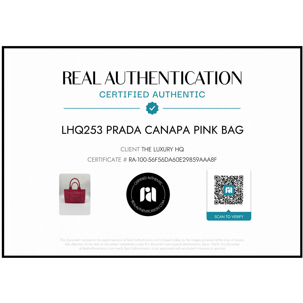 PRADA Borsa Canapa in tela rosa LHQ253