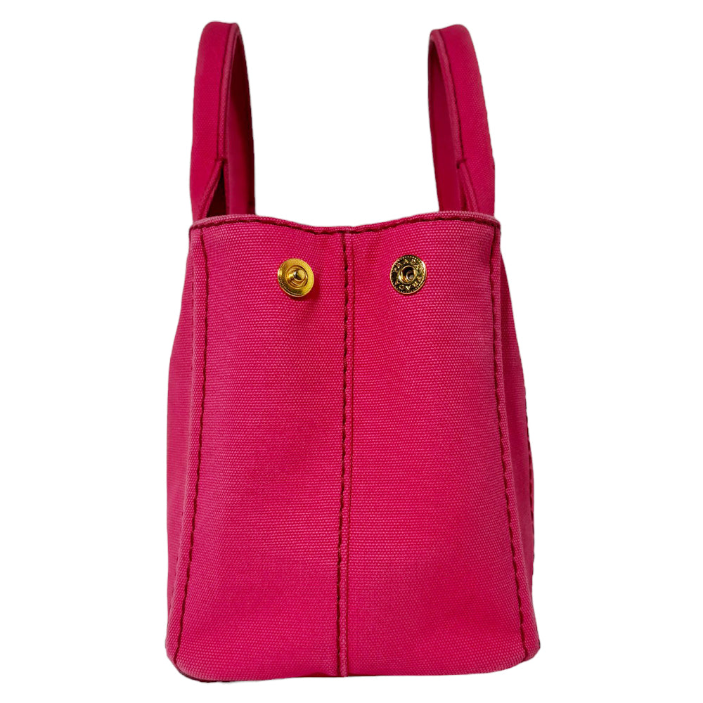 PRADA Canapa Tote Pink Canvas Bag LHQ253