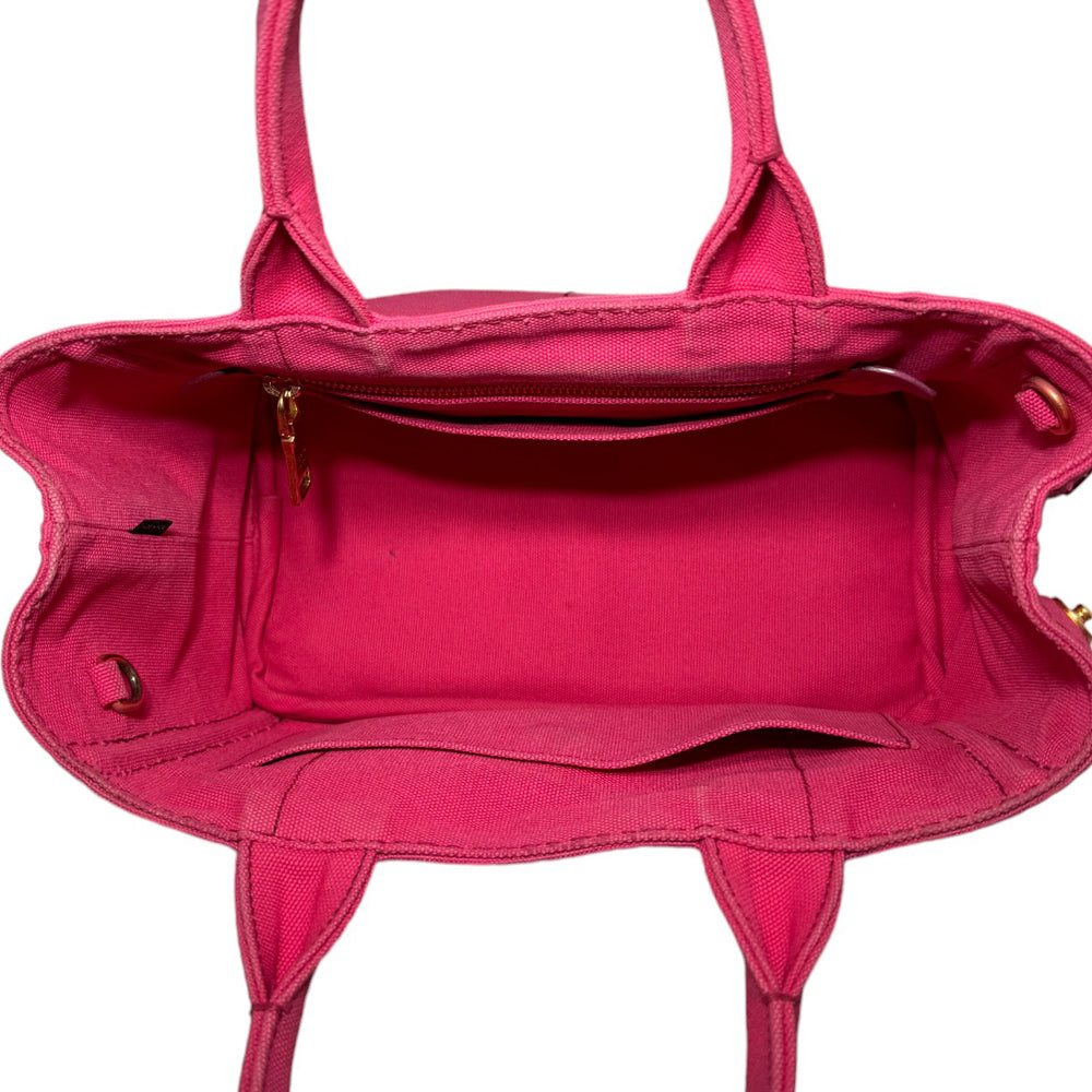 PRADA Canapa Tote Sac en toile rose LHQ253