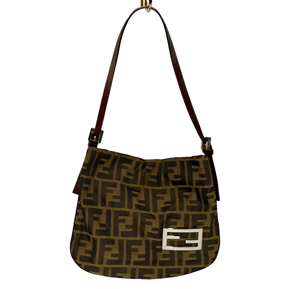 Bolso de hombro FENDI Zucca de lona y piel LHQ258