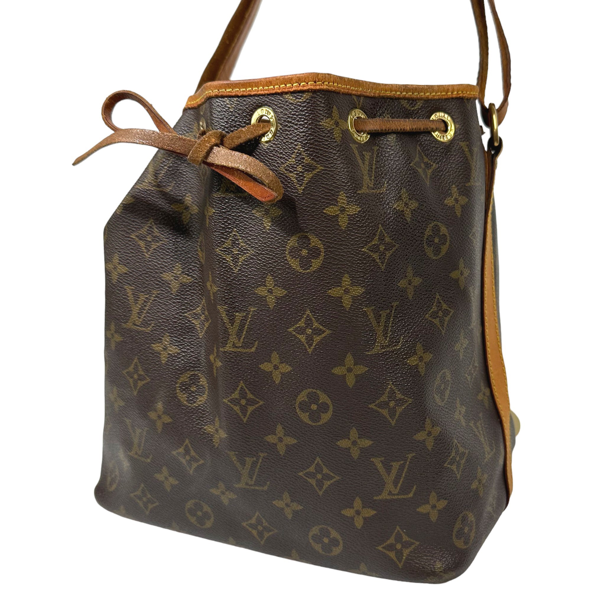 LOUIS VUITTON Petit Noe Shoulder Drawstring Bag Monogram LHQ26