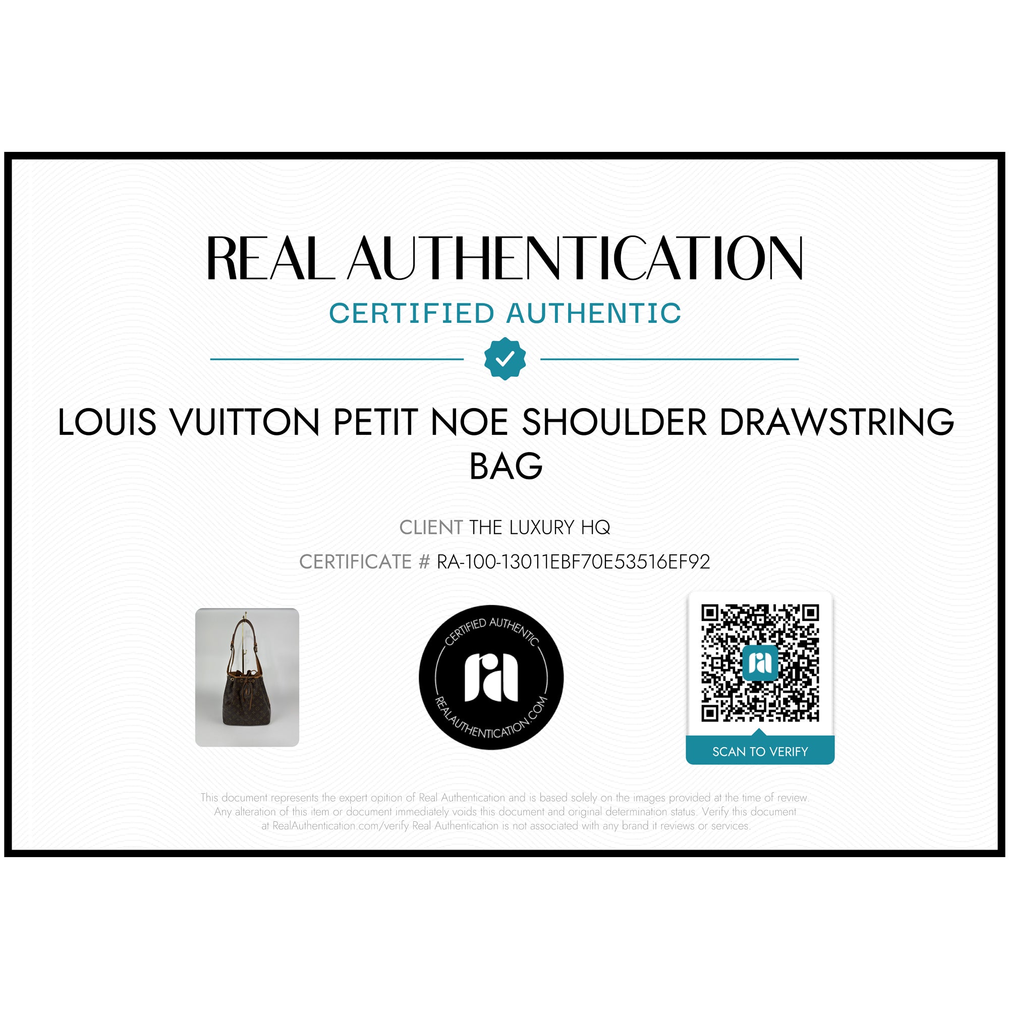 LOUIS VUITTON Petit Noe Shoulder Drawstring Bag Monogram LHQ26