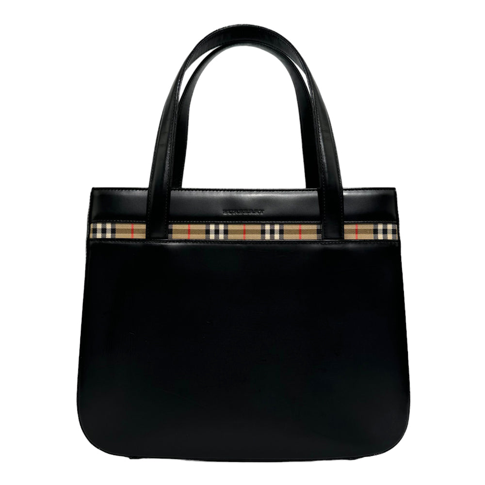 BURBERRY Sac à main en cuir noir LHQ260