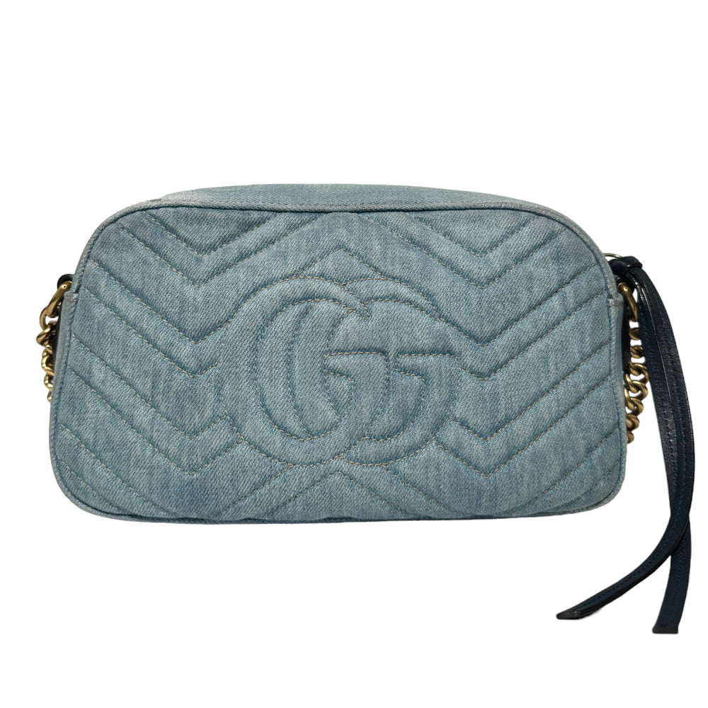 GUCCI GG Marmont Kette Umhängetasche Denim LHQ261