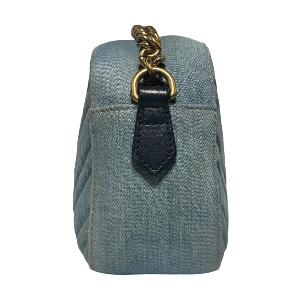 GUCCI GG Bolso con cadena Marmont Denim LHQ261